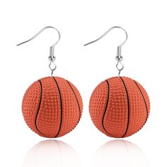 pair of basketball earrings on white background