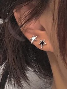 Boucles d'Oreilles Irrégulières Strass Motif Étoile Celebrities Earrings, Y2k Earrings, Beautiful Stud Earrings, Punk Design, Star Stud Earrings, Astral Projection, Sparkle Jewelry, Star Earrings Stud, Design Earrings