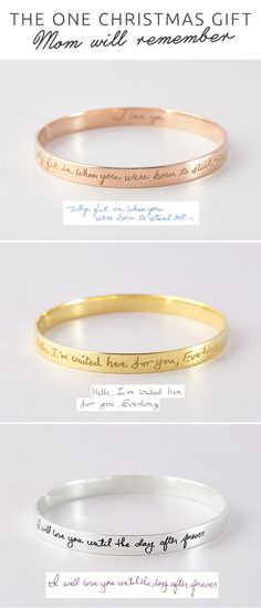 Best Gifts For Sister, Gifts For Sister Christmas, Personalized Silver Jewelry, Friendship Presents, Gifts For Mom From Daughter, Handwriting Bracelet, Handwriting Gifts, Coordinates Bracelet, Engraved Handwriting