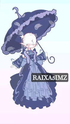 a cartoon character holding an umbrella with the word raxa5imz on it