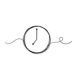 a black and white drawing of a clock on a white background with the word time is running out