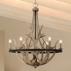 Urban Ambiance - Chandelier - UQL4821 Old World Indoor Chandelier, 31.00''H x 26.25''W x 26.25''D, Earth Black Finish, Vilnius Collection - Foyer Chandelier 2 Story, Modern Provincial, Light Inspiration, Indoor Chandelier, Wooden Shades, Foyer Chandelier, Circular Fashion, Candle Styling, Nature Themed