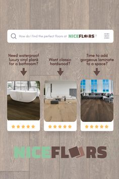 an info sheet showing different types of flooring