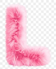 the letter l is made out of pink fur