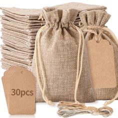 PRICES MAY VARY. Quantity: 30pcs burlap gift bags (appr. 4x6 inch) and 30pcs gift tags (appr. 1.8x2.7 inch) Material: Our burlap bag is made from high quality burlap, Eco-friendly, durable, washable and reusable. Elaborately crafted: Each gift bag adds a soft inner layer to protect items from scratches. Each burlap bag features a drawstring design, making it easier to put items in or out of the bag, keeping items clean. Wide applicable range: Our drawstring gift bag perfect for store seed, goodi Jute Tas, Burlap Gift Bags, Small Drawstring Bag, Retail Bags, Burlap Bags, Jewelry Pouches, Bag Jewelry, Sack Bag, Theme Halloween