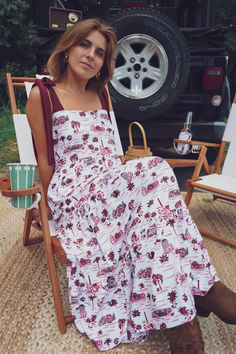 Tailgate Collection Sage Dress - Gamecock Toile Southern Summer, Vanderbilt Commodores, Sage Dress, Carolina Gamecocks, South Carolina Gamecocks, Florida State Seminoles, Auburn Tigers, Tiered Midi Dress, Alabama Crimson