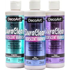 three bottles of decoart duraccle varnish