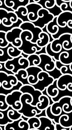 a black and white pattern with swirls on it