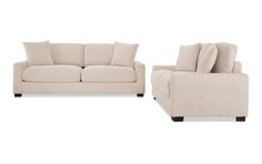 two couches and a chair on a white background