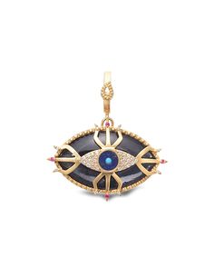 The Clairvoyance Trinetra Evil Eye Pendant - Coomi Divine Knowledge, Lapis Crystal, Three Eyes, Mens Gold Jewelry, Eye Pendant, Evil Eye Pendant, Mens Gold, Evil Eye Jewelry, Eye Jewelry