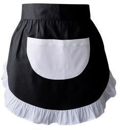 a black and white skirt with a large circle on the front, ruffled bottom