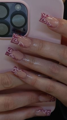 Nails With White Hearts, Sparkly French Nails, Glitter Frenchies, Valentine Nails Pink, Nails With White, Vday Nails, Nail Designs Valentines, Girly Acrylic Nails, Cute Acrylic Nail Designs