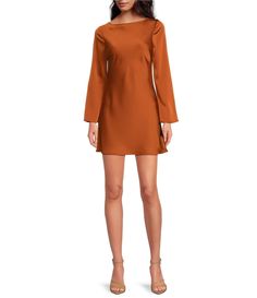 Shop for Gianni Bini Dionne Satin Boat Neck Long Sleeve Mini Dress at Dillard's. Visit Dillard's to find clothing, accessories, shoes, cosmetics & more. The Style of Your Life. Fall Inspo Outfits, Autumn Outfits Aesthetic, College Outfits Fall, Outfit Ideas College, Outfits Nyc, Boat Neck Long Sleeve, Engagement Party Dresses, Cozy Fall Outfits, Office Casual Outfit