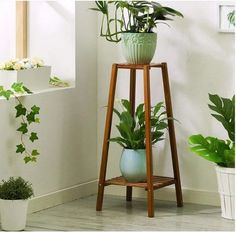 Tall Bamboo Plant Stand - Wnkrs Tall Plant Stand Indoor, Tall Plant Stand, Tall Plant, Corner Plant, Tall Plant Stands, Support Pour Plante, Plant Stands Outdoor, Support Plante, Wood Plant Stand