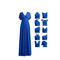 a blue dress is shown with different angles