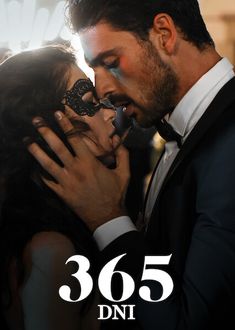 a man and woman kissing each other in front of a poster for the movie 365