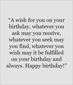 a birthday card with the words, wish for you on your birthday whatever you receive