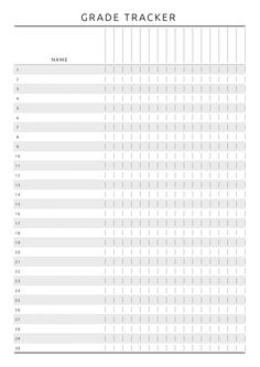 a printable grade tracker for students