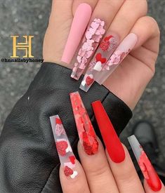 Vday Nails, Valentine Nail Art, Red Acrylic Nails, February Nails, Nail Designs Valentines, Pretty Nail Art Designs, Nail Swag, Square Acrylic Nails