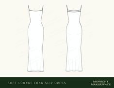 Dress Technical Drawing, Technical Drawing Fashion, Dress Vector, Flat Drawings, Long Slip Dress, Drawing Fashion, Long Slip, Tech Pack, Dress Flats