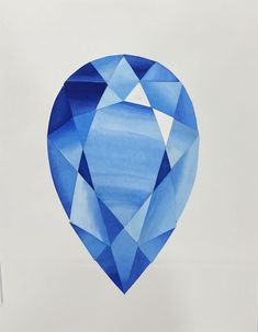 a blue diamond is shown in the shape of a heart on a white background,