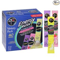 two tubes of energy rush hydration and one tube of fruit flavored lip bales