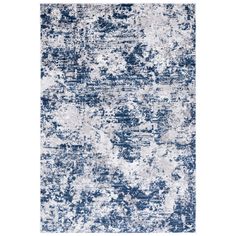 an area rug with blue and white colors