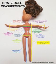 an image of a doll with measurements on it