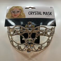 Gorgeous Crystal Masquerade Mask Never Worn. Bundle & Save! Masquerade Mask, Face Masks, Face Mask, 50 %, Crown Jewelry, Mask, Women Accessories, Crystals, Silver