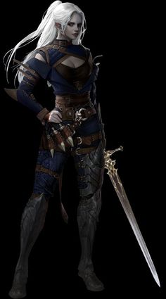 Dnd Drow Fighter, D&d Character Ideas Female, Elf Fighter Female Dnd, Elf Assassin Female, Female Geralt, Elf Rogue Female Dnd, Dnd Fighter Female, Female Fighter Dnd, Female Rogue Art