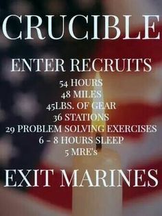 an american flag is in the background with text that reads crucicles enter recruits