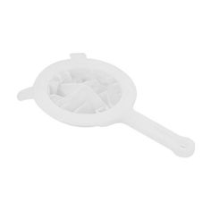 a white plastic scooper on a white background