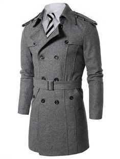 Belt Gray, Long Coat Men, Peacoat Men, Overcoat Men, Mens Overcoat, Winter Overcoat, Coat With Belt, Perfect Coat, Wool Trench Coat