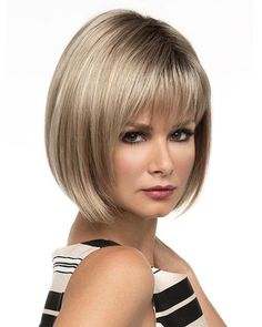 Petite Scarlett (Exclusive) in Sparkling Champagne Revlon Wigs, Noriko Wigs, Gray Wigs, Grey Wigs, Medium Wigs, Wigs Bob, Sleek Bob, Medium Blonde