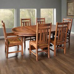 SOLD OUT 2 Leaf Round Dining Table Set w/ 6 Chairs - Golden Brown - Crafters and Weavers Oval Shape Dining Table, Glass Dining Table Designs, Small Bars For Home, Round Dining Table Set, Brown Kitchen Cabinets, Quarter Sawn Oak, Dining Table 4, Flush Door, Round Dining Table Sets