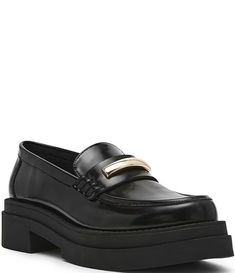 Steve Madden Rodrigo Leather Platform Loafers | Dillard's Platform Loafers, Euro Style, Quiet Luxury, Dillard's, Rock And Roll, Steve Madden, Clothing Accessories, Heel Height, Leather Upper