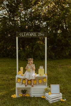 Lemonade Stand Photoshoot for kids. Lemonade Stand Photoshoot, Stand Photoshoot, Lemonade Stand Photo Shoot, Mini Session Themes, Kids Lemonade Stands, Diy Lemonade Stand, Kids Lemonade, Baby Photography Backdrop, Mini Photo Shoot