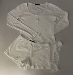 Brandy Melville | white | pj set | coquette | feminine | eyelet | long sleeve | White Pj Set, Coquette Feminine, Pajamas Aesthetic, Cute Pjs, Where To Buy Clothes, Outfit Inspo Casual, Cute Pajamas, Beauty Clothes, Home Outfit