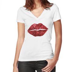 Flattering slim fit soft jersey t-shirt with v-neck. Solid colors are 100% cotton, heather colors are cotton blend. Range of colors available, with the option to print on front or back. Size range S-2XL. Red Glitter Lips, Glitter Lips, Red Glitter, Jersey T Shirt, Solid Colors, V Neck T Shirt, Cotton Blend, Lips, Solid Color