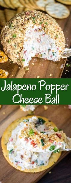 jalapeno popper cheese ball on a cutting board