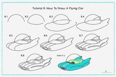 how to draw a flying car for kids with easy instructions and step by step instructions