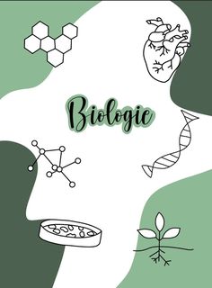 a poster with the words biologic and images of plants, leaves, and animals