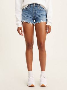 501® High Rise Women's Shorts - Black | Levi's® US Rome Outfits, Outfits 90s, Cutoff Shorts, White Button Down Shirt, Levi's 501, Trendy Shorts, Levi Shorts, Vintage Vibe