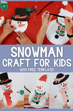 snowman craft for kids with free template