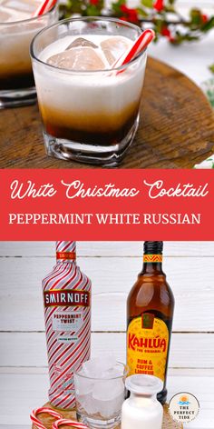 white christmas cocktail recipe with peppermint white russian ice cream and gingerbread syrup