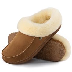 PRICES MAY VARY. MOCCASIN DESIGN & SIZE TIPS: Featuring a semi-open collar for easy slip-on convenience, our slippers cater to the one-step comfort you seek. However, due to the thick plush lining, they may make you feel a little tight when you first put them on. Please give them enough time to fit your feet COMFORTABLE MATERIALS: Crafted with a microsuede upper, plush faux shearling lining, and faux wool collar, our house shoes offer both durability and warmth. Designed to withstand dirt and we Indoor Outdoor House, Outdoor House, Moccasins Style, Suede Clogs, Walking On Clouds, Moccasins Slippers, Shoe Gifts, Soft Pillows, House Shoes