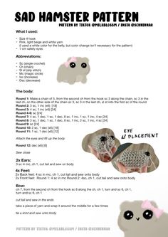 the instructions for how to crochet an animal