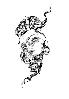 Neo Classic Tattoo, Black Line Tattoo Design, Abstract Tattoo Stencil, Architecture Tattoo Design, Semi Realistic Tattoo, Tattoo Art Drawings Men, Tattoo Portfolio Ideas Drawings, Graphic Design Tattoo Ideas, Woman Head Tattoo