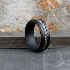 SPARK Carbon Fiber Wedding Ring with Steel Knot - Gaboni Jewelers Carbon Fiber Wedding Band, Male Rings, Carbon Fiber Ring, Forged Carbon Fiber, Carbon Fiber Rings, The Spark, One Ring, Men Looks, Mens Wedding Bands