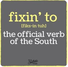 the official verb of the south is written in yellow and black on a gray background